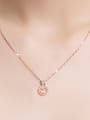 thumb Rose Gold Stainless Steel Digital Shaped  Crystal Necklace 1