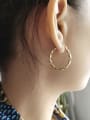 thumb 925 Sterling Silver With Gold Plated Simplistic Twist  Round Hoop Earrings 2