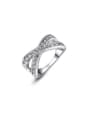 thumb Women Exquisite Platinum Plated Letter X Shaped Ring 0