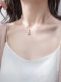 thumb Fresh Round Shaped S925 Silver Zircon Necklace 1