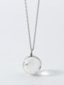 thumb S925 Silver Necklace Pendant female fashion circular dandelion Necklace sweet temperament clavicle chain female D4309 1