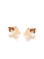 thumb Tiny Triangle Rose Gold Plated Titanium Stud Earrings 0