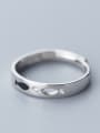thumb 925 Sterling Silver With Platinum Plated Cute Hollow Fish Free Size Rings 1