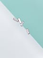 thumb Fashionable Asymmetric Shimmering Rhinestone S925 Silver Stud Earrings 2