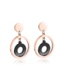 thumb Simple Hollow Rounds Rose Gold Plated Stud Earrings 0