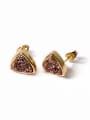 thumb Tiny Triangle Natural Crystal Stud Earrings 1