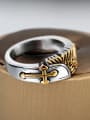 thumb Stainless Steel With White Gold Plated Rock Cross Men Rings 1
