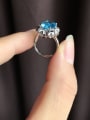 thumb Fashion Sapphire Gemstones Flowery Ring 2