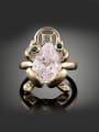 thumb Personalized Zircon Frog Gold Plated Alloy Ring 0