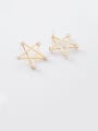 thumb Alloy With Artificial Pearl  Simplistic Star Stud Earrings 2
