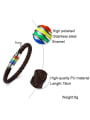 thumb Personality Geometric Shaped Artificial Leather Enamel Bracelet 1