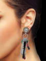 thumb Luxury Handmade Beaded Crystals Drop Earrings 3