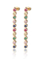 thumb Copper With  Cubic Zirconia Fashion Round Stud Earrings 0