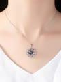 thumb Sterling silver micro-inlaid zircon natural freshwater pearl flower necklace 1