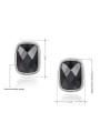 thumb Black Square Shaped Austria Crystal Two Pieces Jewelry Set 2