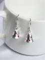 thumb Personalized Cute Tiny Red Star Bell 925 Silver Earrings 3