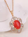 thumb Alloy Imitation-gold Plated Fashion Artificial Stones Flower shaped Two Pieces Jewelry Set 1