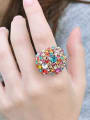 thumb Fashion Exaggerated Colorful Rhinestones Alloy Ring 1