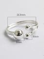 thumb Simple Smooth Beads Silver Opening Ring 2