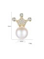 thumb Sterling Silver 7-7.5mm natural freshwater pearl crown studs earring 3