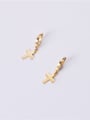 thumb Titanium With Gold Plated Simplistic Cross Clip On Earrings 3