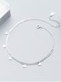 thumb 925 Sterling Silver With Platinum Plated Fashion Round Anklets 0