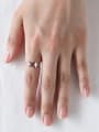thumb Fashion Double Star Smooth Silver Opening Ring 1