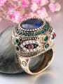 thumb Exaggerated Retro style Blue Resin Rhinestones Alloy Ring 2