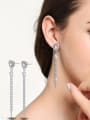 thumb Beautiful Long Fashion White Gold Plated Drop Earrings 1