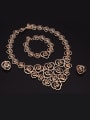 thumb Alloy Imitation-gold Plated Vintage style Hollow Flower-shaped Four Pieces Jewelry Set 1
