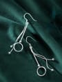 thumb 925 Sterling Silver With Platinum Plated Simplistic Round Hook Earrings 3