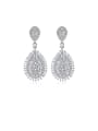 thumb Copper With Platinum Plated Luxury Water Drop Chandelier Earrings 0