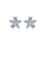 thumb Copper With Platinum Plated Cute Flower Stud Earrings 0