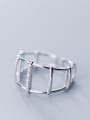 thumb 925 Sterling Silver With Silver Plated Personality Geometric Free Size Rings 1