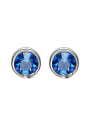 thumb Simple Blue austrian Crystal Round Stud Earrings 0