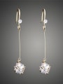 thumb Fashion Cubic Zirconias Gold Plated Copper Drop Earrings 1