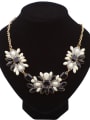 thumb Exaggerated Resin Sticking Flowery Alloy Necklace 2