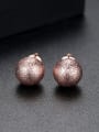 thumb Copper With 18k Rose Gold Plated Simplistic Ball Stud Earrings 1