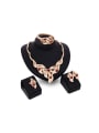 thumb Alloy Imitation-gold Plated Fashion Artificial Gemstones Leaves-shaped Four Pieces Jewelry Set 0