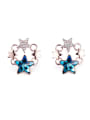 thumb Blue Five-pointed Star Shaped stud Earring 0