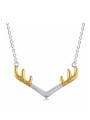 thumb Double Color Simple Deer Antlers 925 Sterling Silver Necklace 0