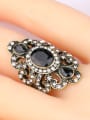 thumb Retro style AAA Resin White Rhinestones Alloy Ring 1