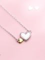 thumb S925 Silver Necklace Pendant, female fashion, sweet love necklace, temperament, heart and soul, clavicle chain D4294 0