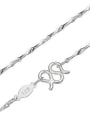 thumb Simple 990 Silver Water Wave Twisted Single Necklace 0