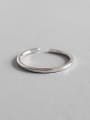 thumb Sterling silver simple line plain free size ringg 0