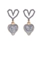thumb Alloy With Rose Gold Plated Cute Heart Drop Earrings 0