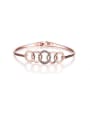 thumb Simple Style Hollowed Rose Gold Zircon Bangle 0