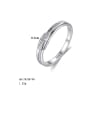 thumb 925 Sterling Silver With Platinum Plated Simplistic Line Band Rings 3