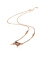 thumb Stainless Steel 18K Rose Gold Sapphire Butterfly Necklace 0