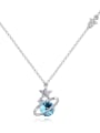 thumb Simple Little Star Round austrian Crystal Alloy Necklace 2